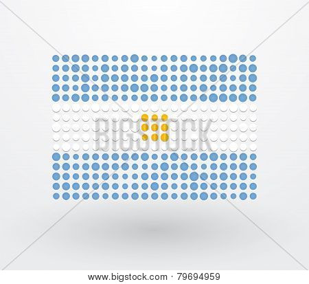 Flag Of Argentina Made Up Of Small Dots