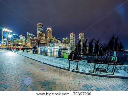 at the Boston harbor and theFinancial District