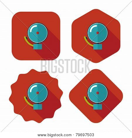 Alarm Bell Flat Icon With Long Shadow,eps10