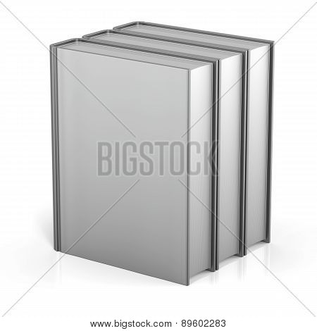 Book Blank Cover Standing Three White Textbook Archive Icon