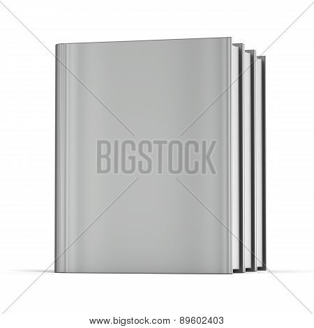 Book Blank Cover Three Standing White