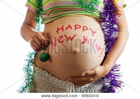 Barriga com feliz ano novo!