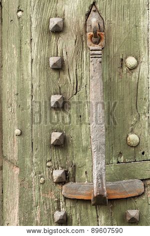 Detail Of An Old Door And Mediaval