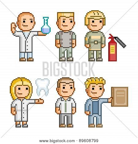 Pixel art collection professions