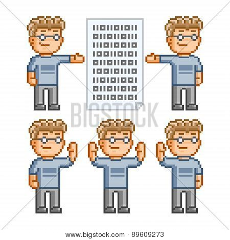Pixel art collection of programmers