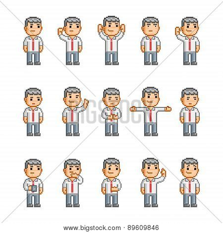 Pixel art collection of different emotions