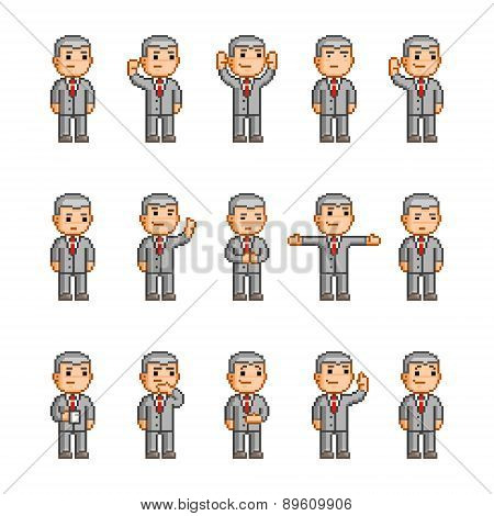 Pixel art collection of different emotions