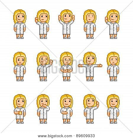 Pixel art collection of different emotions