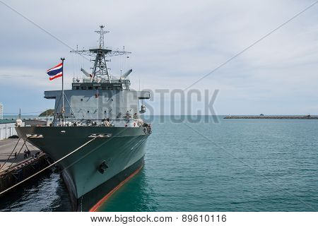 Chonburi, Thailand - May 11: The Fast Frigate ,ff Battle Ship Was Shown For Thai People And Tourist