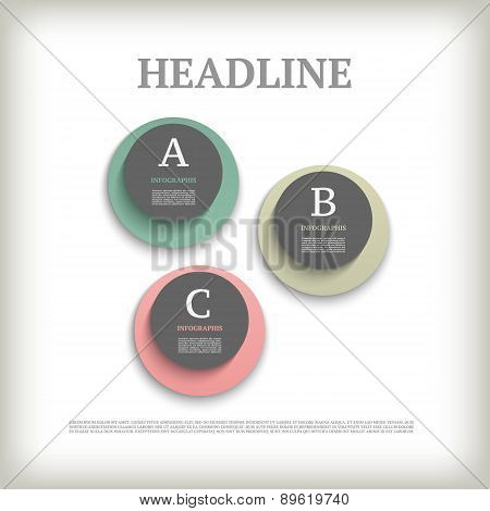 Infographics design template. Business concept with 3 options.