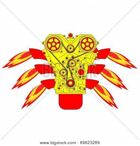 Internal combustion engine, with fire