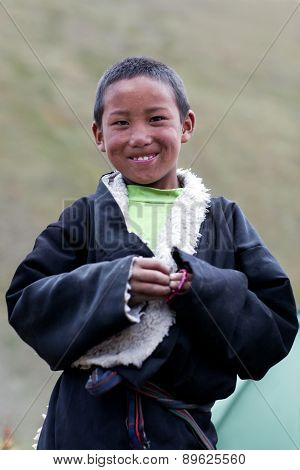 Tibetan boy in Dolpo, Nepal