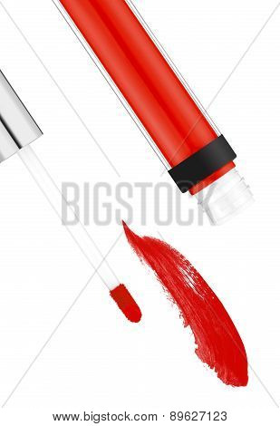 Red Lipgloss Isolated On White