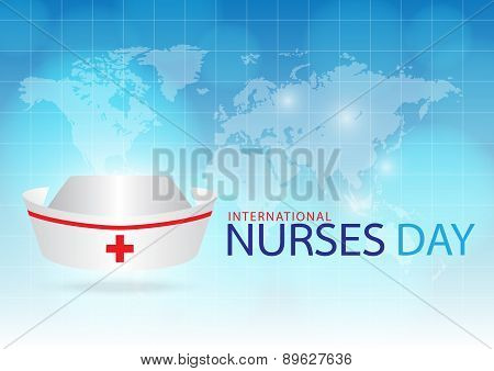 Generated Image Nurse Cap On Blue Background.