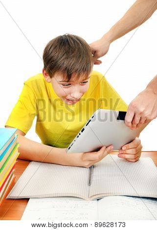 Parent Take Away Tablet From The Kid