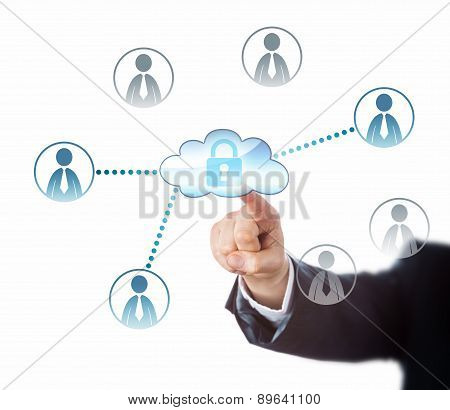 Touching A Locked Cloud Linked To Office Workers