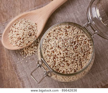 quinoa on the wooden desk