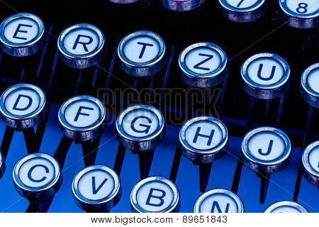 an old typewriter keyboard. symbolic photo for communication in former times
