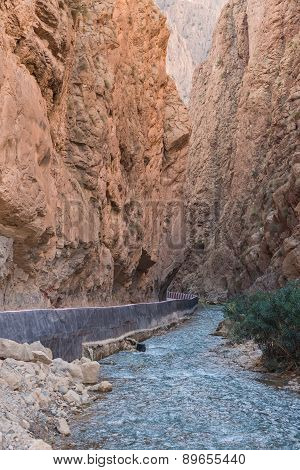 The Gorges Du Dades Valley With River, Morocco