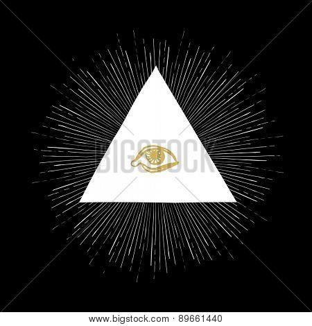 All Seeing Eye on Black