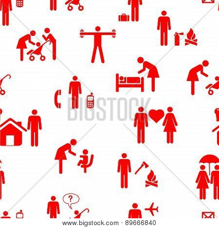 Icons - People, seamless wallpaper