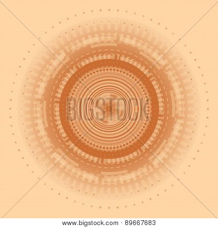 Circular abstract cream background made of glossy circle elements