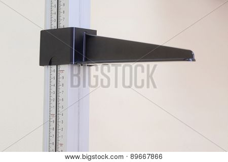 Closeup stadiometer - human height measuring devices