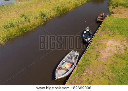Several motor boats on top 