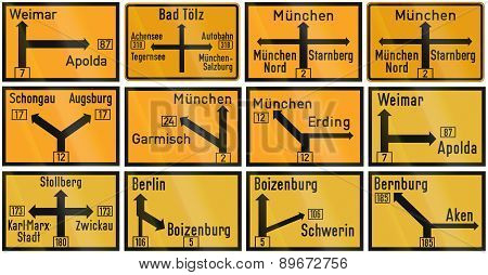 Historic Direction Signs In Germany