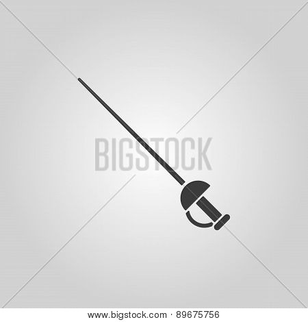 The Sword Icon. Epee Symbol. Flat