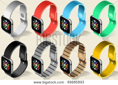Isometric Smart Watch In Six Colors