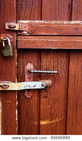 Picture of an Old wooden door with peeled paint