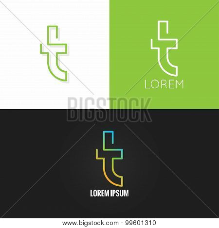 letter T logo alphabet design icon set background