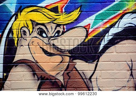 Street art Barney Rubble