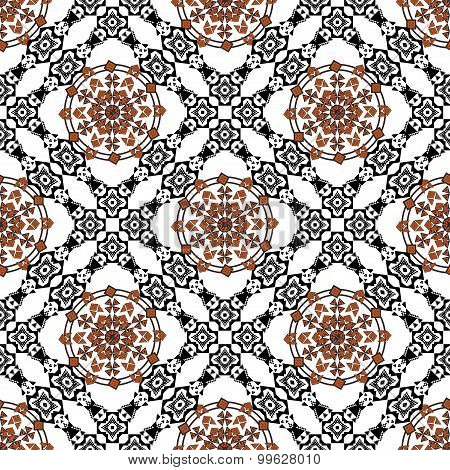 Pattern With Ethnic Simmetric Ornaments