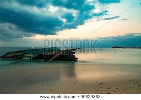 Nusa Penida, Bali Beach With Dramatic Sky