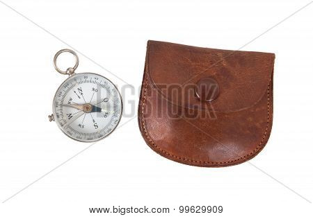 Old Compass With Etui