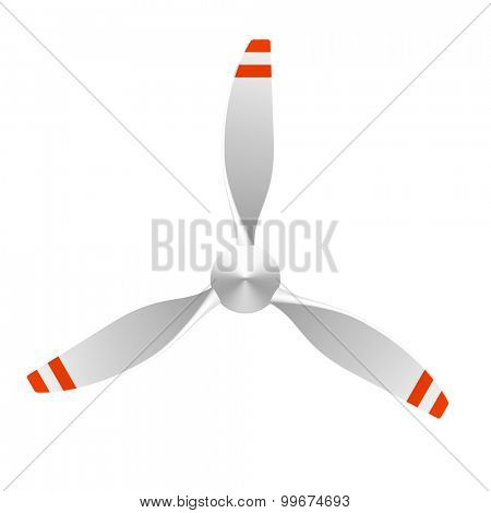 Airplane propeller with 3 blades. Vector.