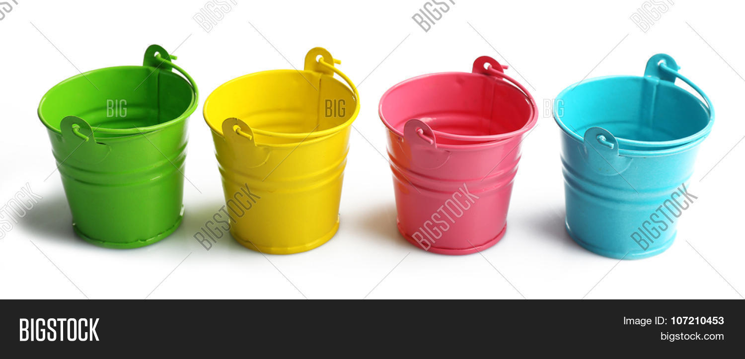 Bucket All Colours Four Buckets Different Image & Photo (Free Trial) | Bigstock