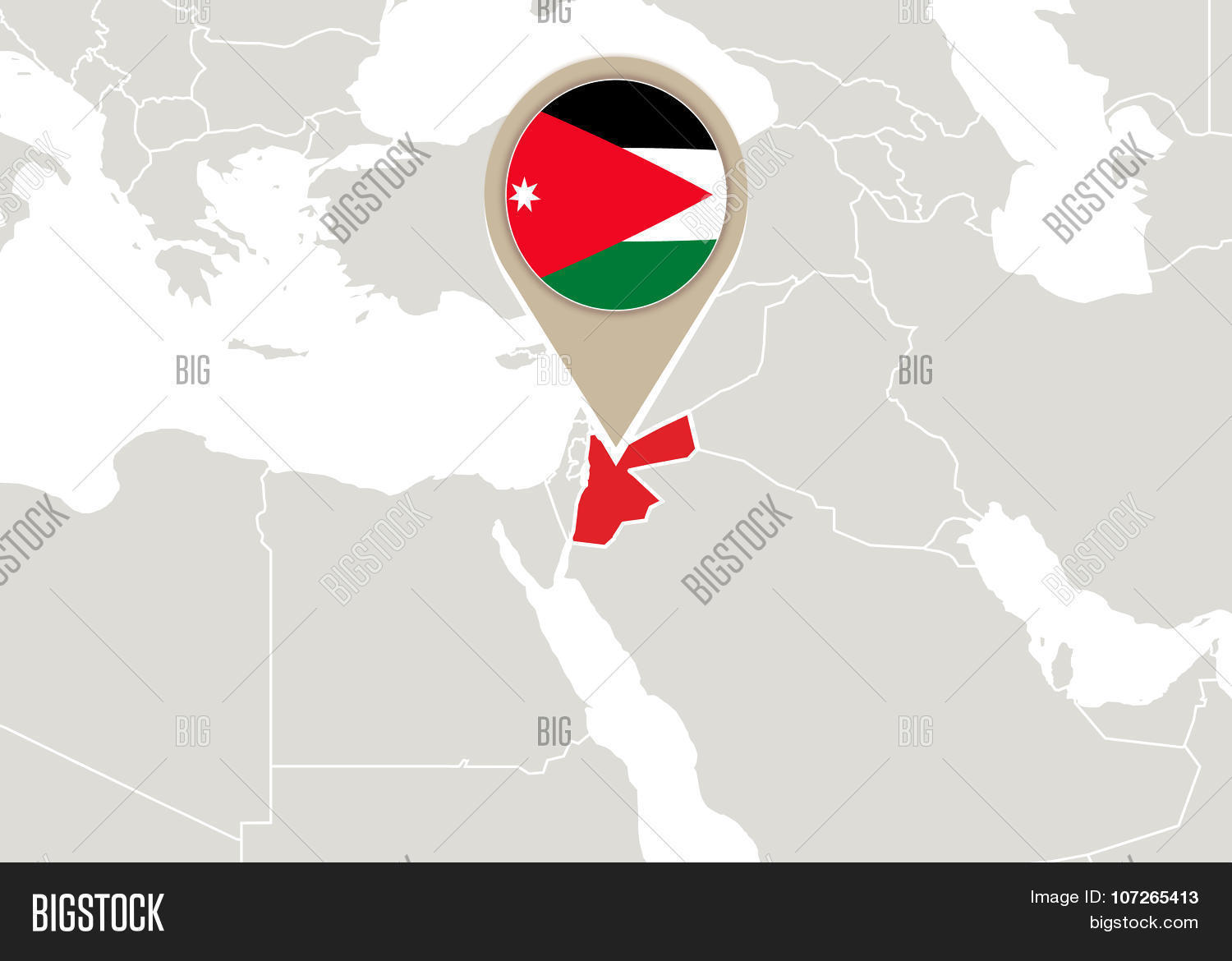 Jordan On World Map Vector Photo Free Trial Bigstock 107265413 