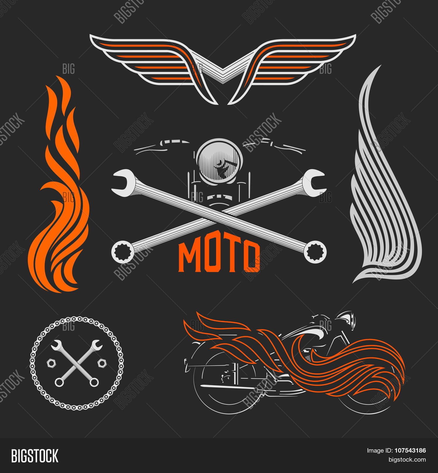 vintage set vector photo