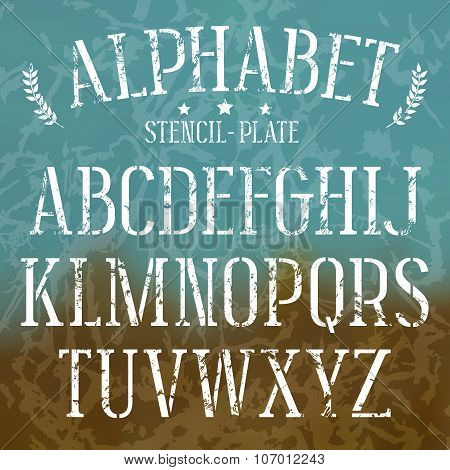 Stencil-plate Serif Font