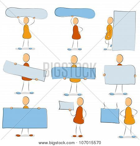 Icon Set - Man With A Sign