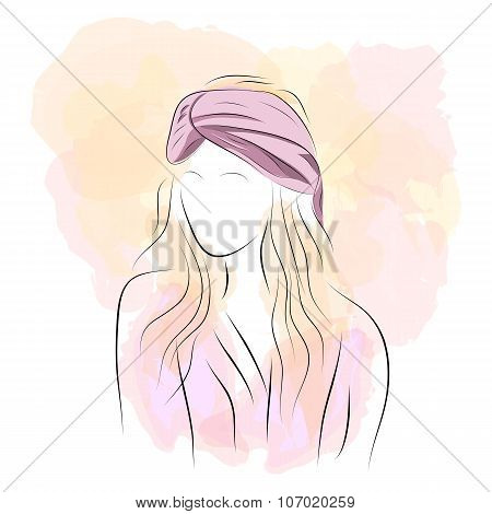Silhouette woman in pink turban