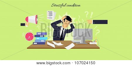 Stressful Condition Icon Flat Isolated