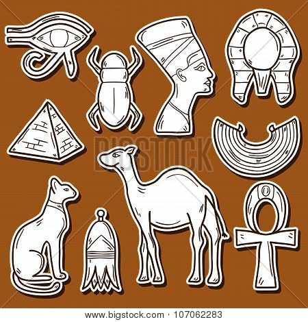 Hand drawn Egypt stickers
