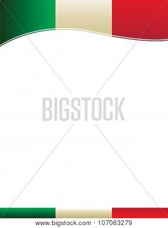 Mexican Flag Background Border