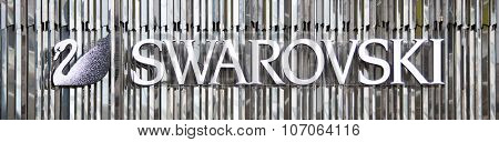 DUSSELDORF, GERMANY - NOVEMBER, 2015: Austrian producer of luxury cut lead glass Swarovski storefront