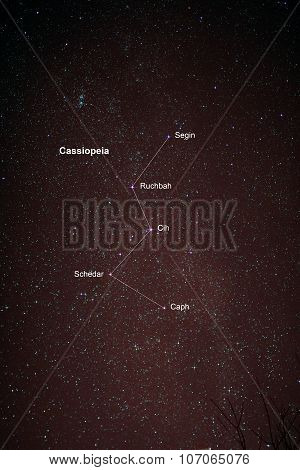 Starfield With Cassiopeia And Milky Way
