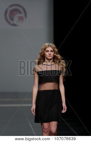 ST. PETERSBURG, RUSSIA - OCTOBER 28, 2015: Collection of Fashion House KOGEL at the fashion show during Mercedes-Benz Fashion Day St. Petersburg. It is one of most popular fashion events of the city
